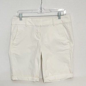 LOFT Cotton Skinny Cuffed Bermuda Shorts Size 4